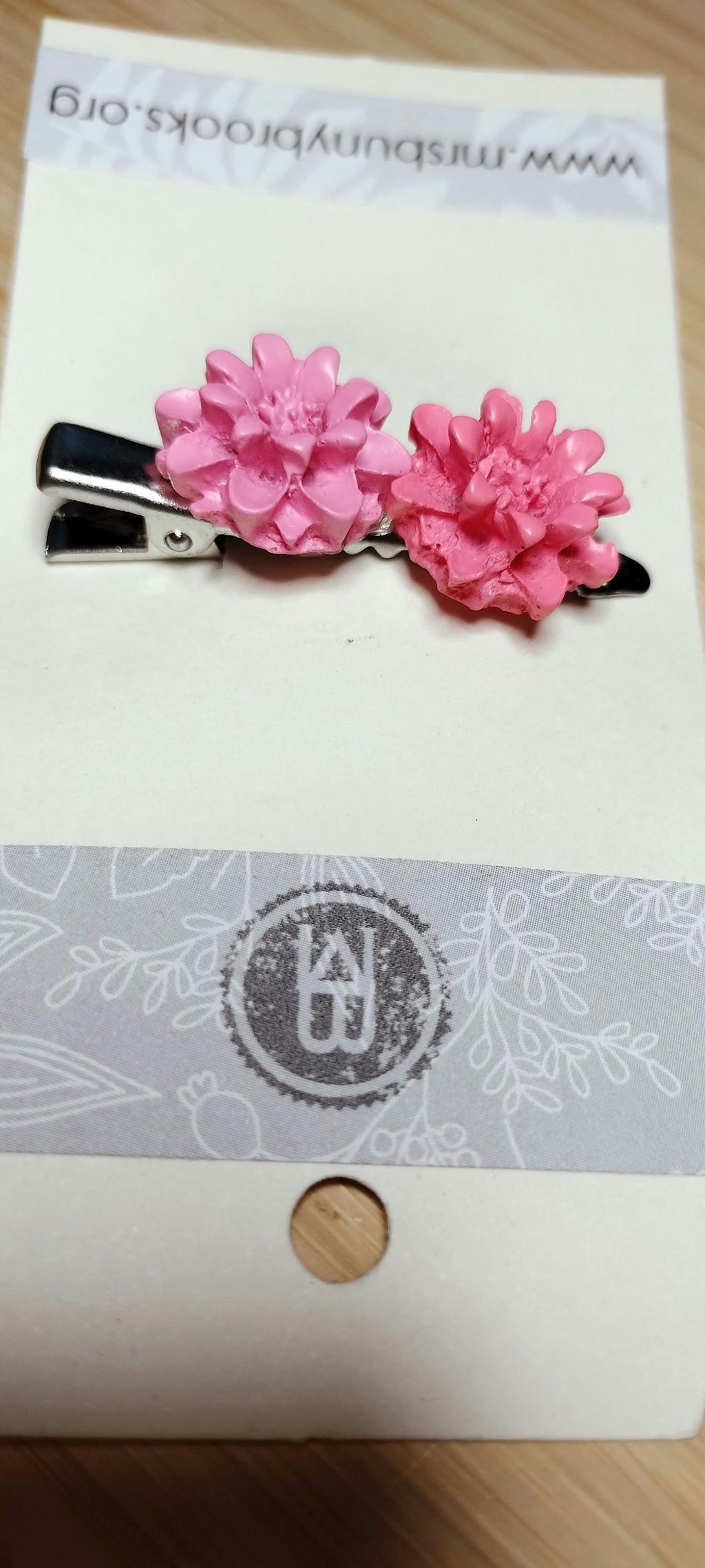 Handmade 3D Flower hair clips, lavender and pink