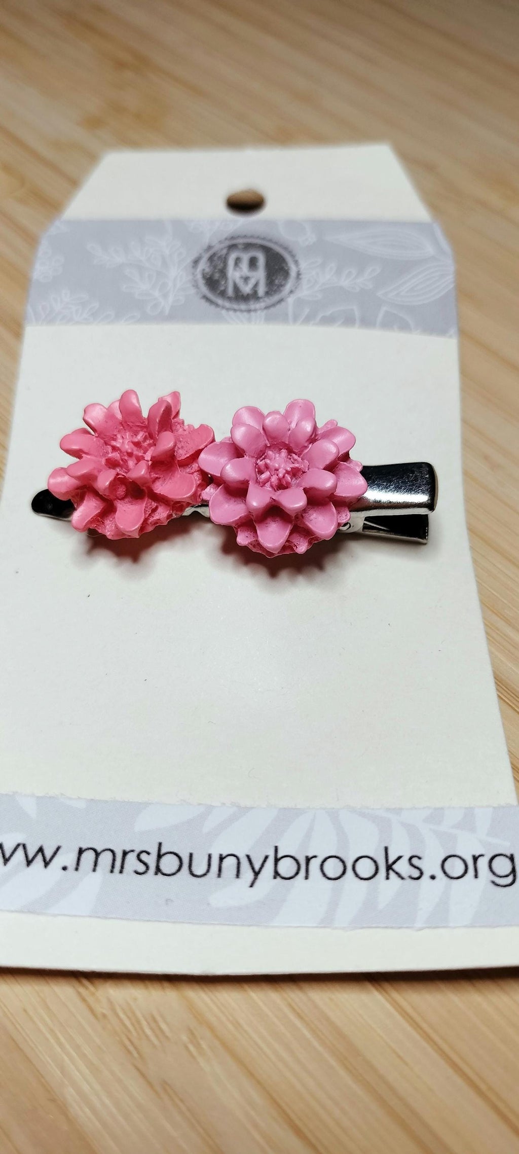 Handmade 3D Flower hair clips, lavender and pink