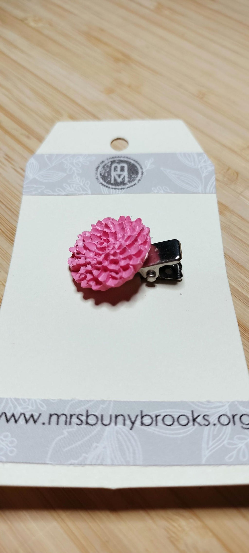 3D Pink Flower Hair Clip