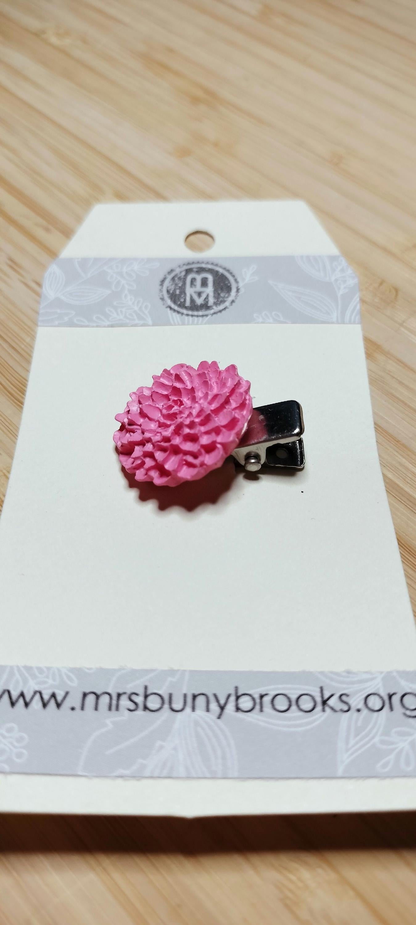 3D Pink Flower Hair Clip