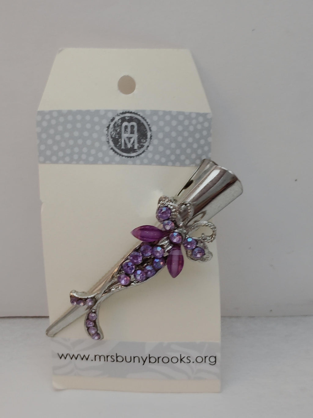 Vintage Purple HAIR CLIP with Crystals