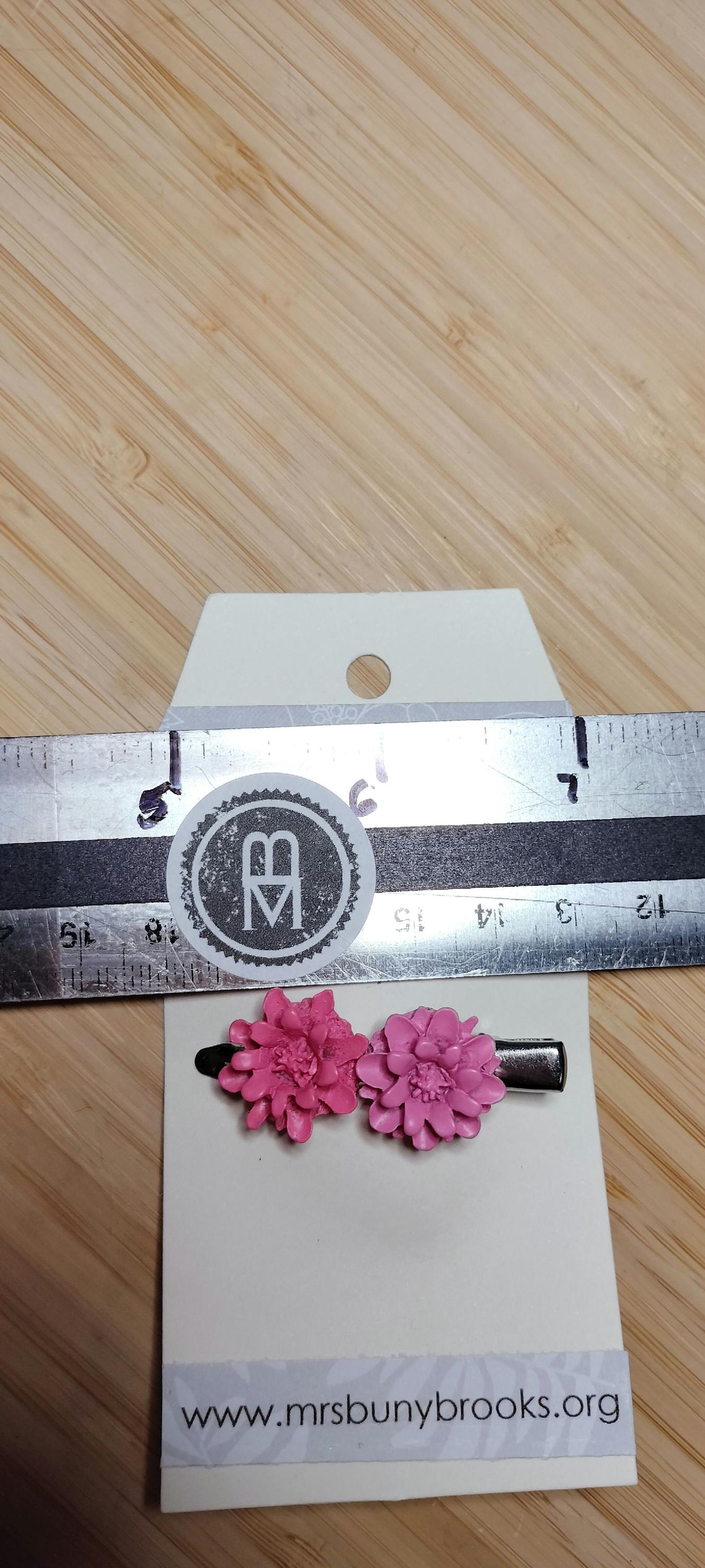 Handmade 3D Flower hair clips, lavender and pink