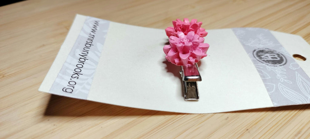 Handmade 3D Flower hair clips, lavender and pink