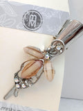 VINTAGE Champagne crystal Flower Hair Clip metal