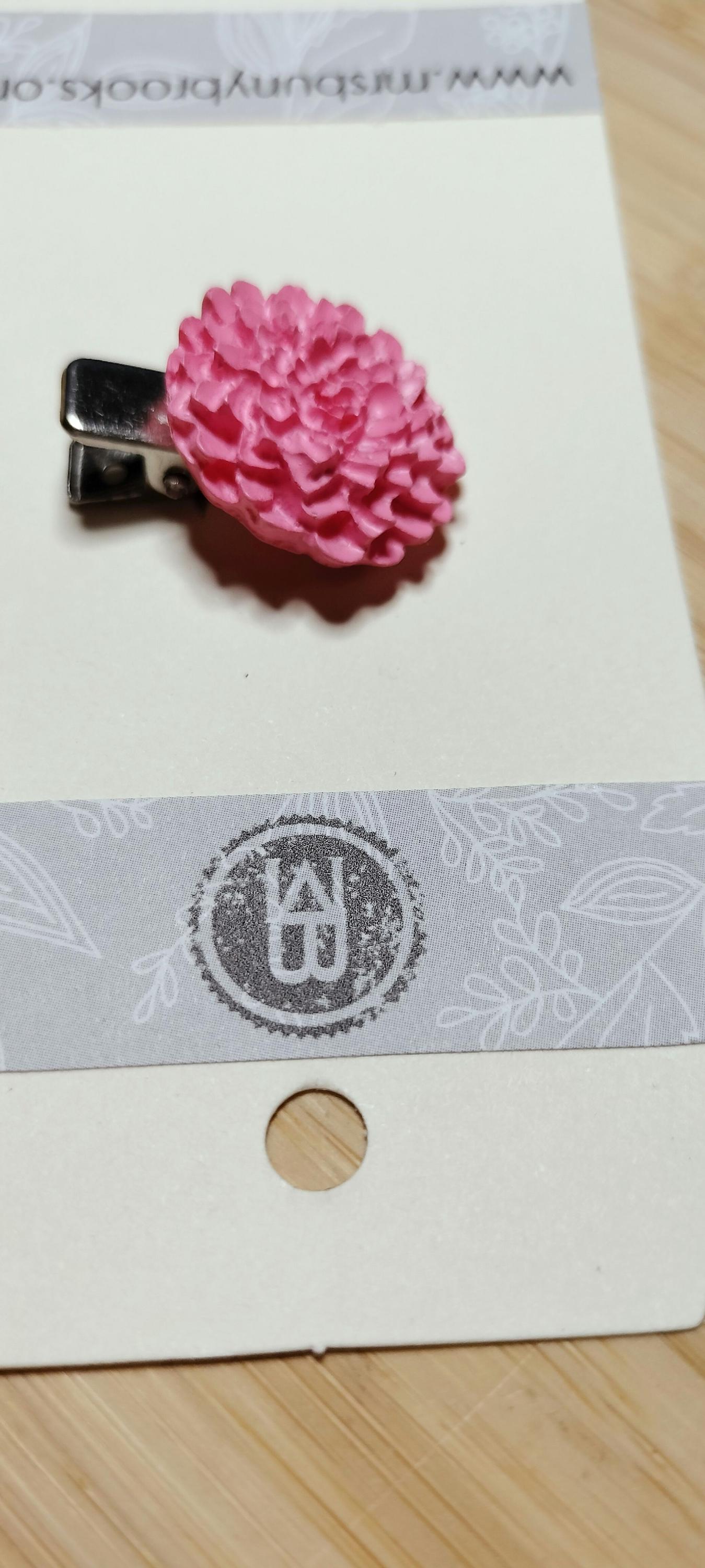 3D Pink Flower Hair Clip