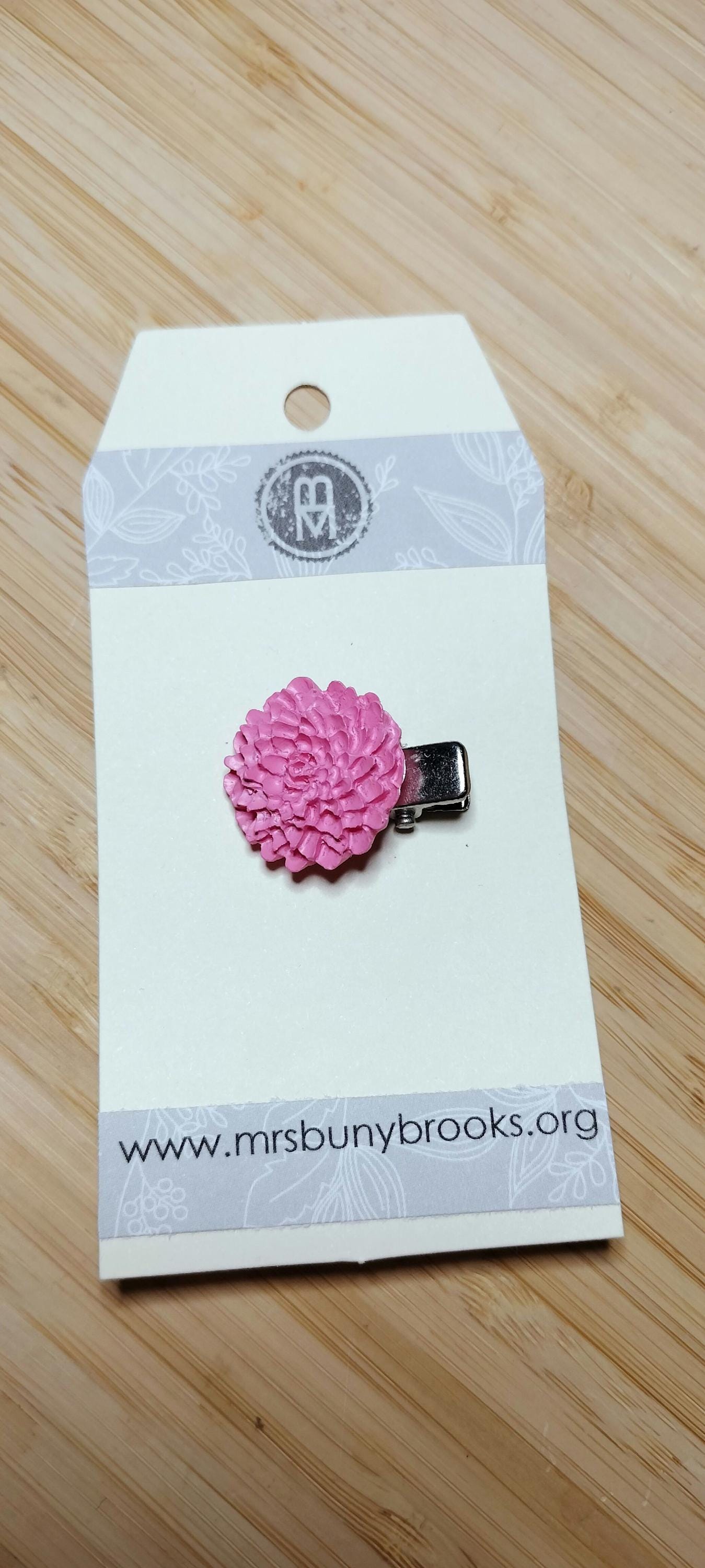 3D Pink Flower Hair Clip