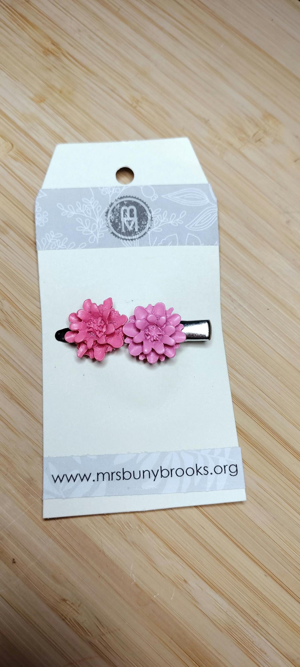 Handmade 3D Flower hair clips, lavender and pink