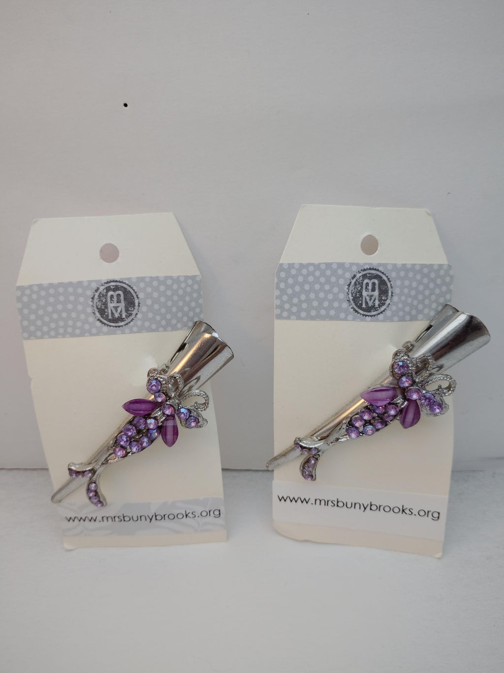 Vintage Purple HAIR CLIP with Crystals