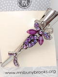 Vintage Purple HAIR CLIP with Crystals